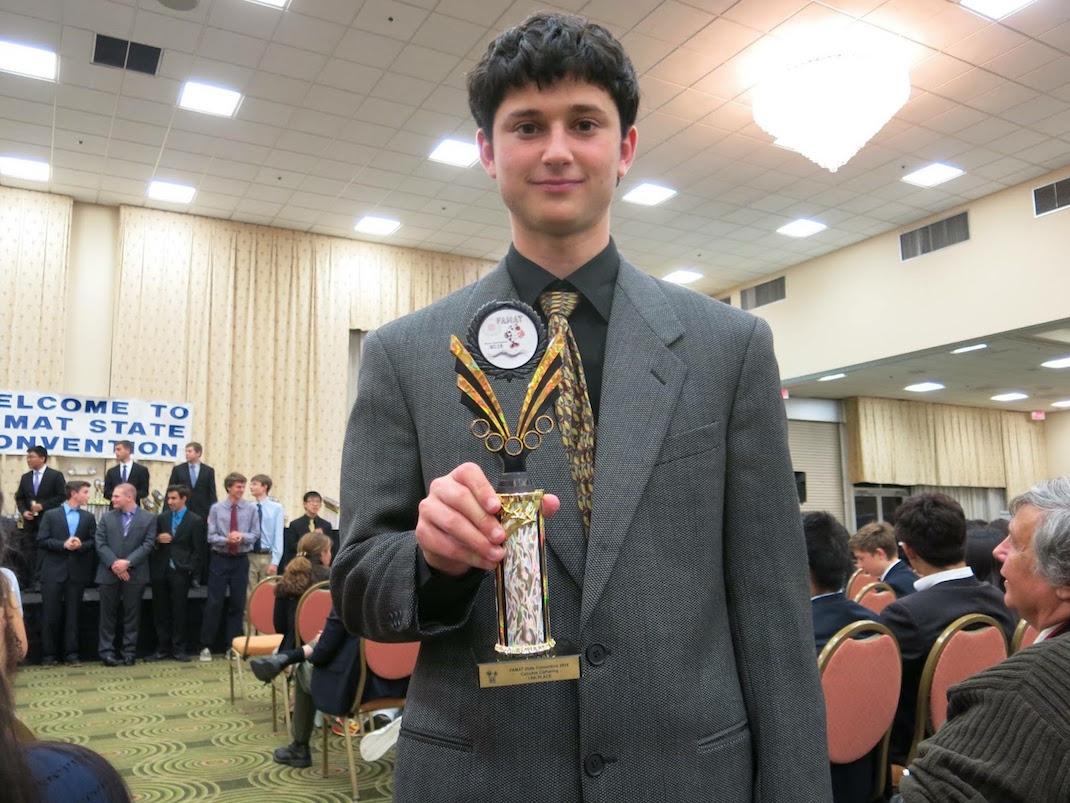  During an April 2016 Mu Alpha Theta state convention held in Orlando, Blitz won a trophy for his perfect score on a 10-question speed calculus test. His love of mathematics courses helped propel his GPA to second-best in his class.
