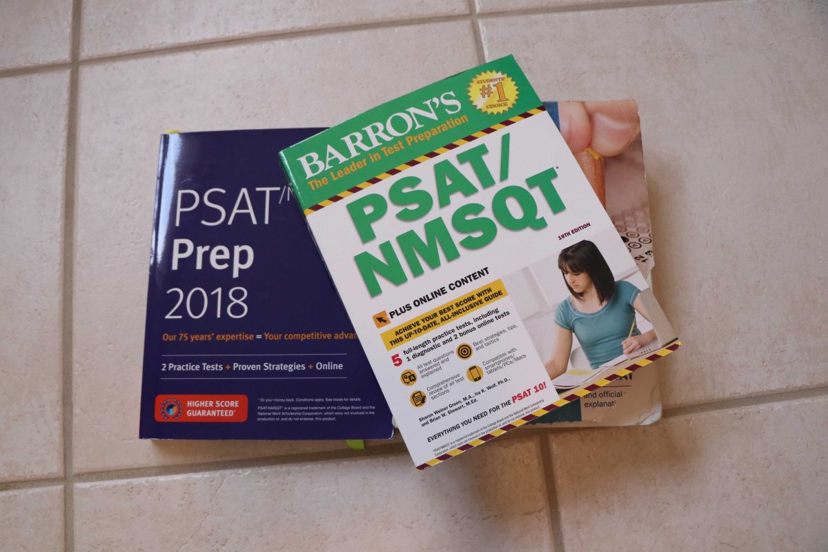 Many students spent months preparing for the PSAT and used books such as those from Kaplan, Barron's and the Collegeboard to prepare. (Photo/Joanne Haner)