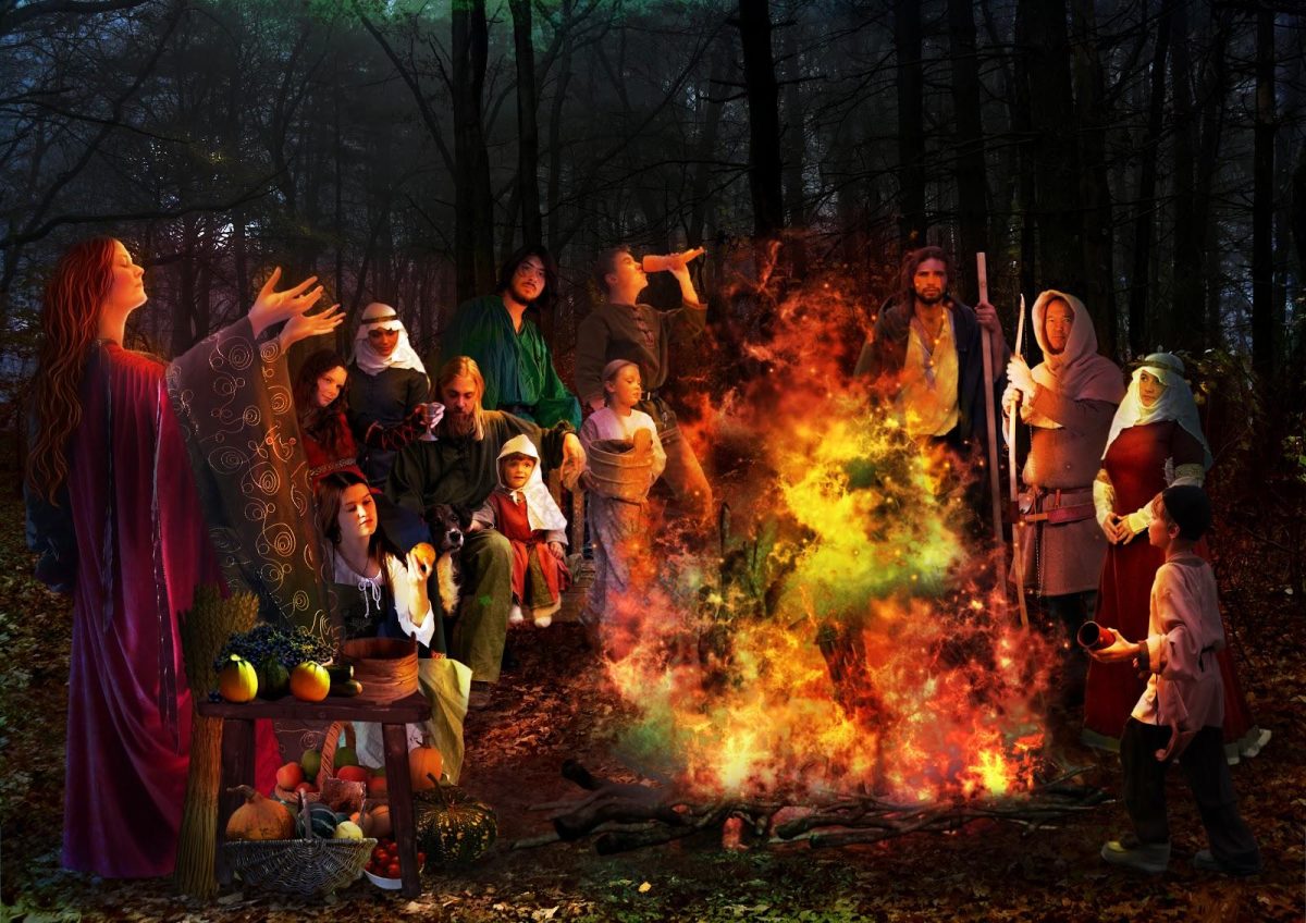 This digital artwork depicts the mystical roots of
Samhain, the origin of Halloween. (Photo/www.theodysseyonline.com)