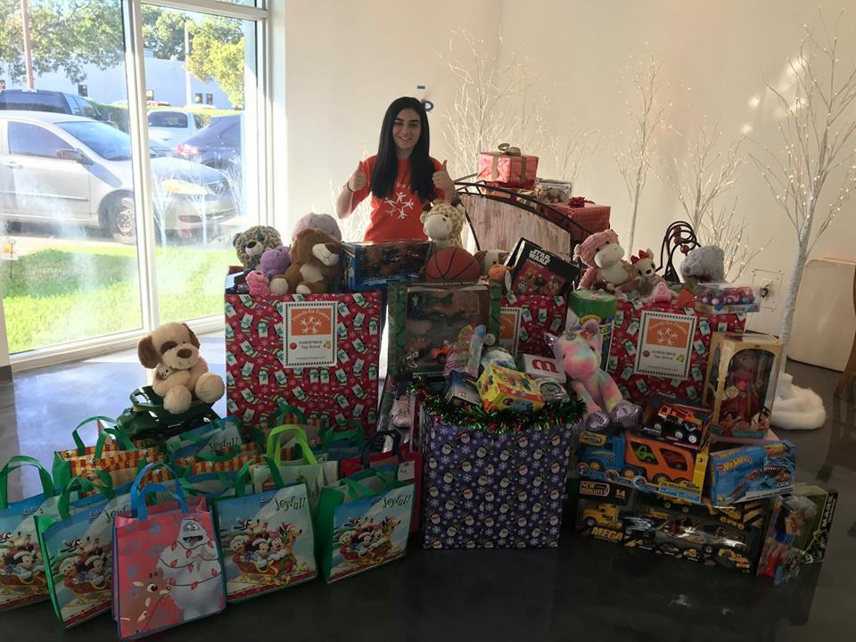 After dedicating so much time to collecting toys for foster children, Quesada was able to visualize her work pay off in the form of 250 toys. (Photo/Kristen Quesada)