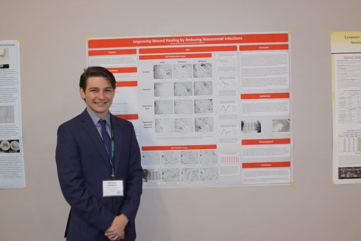 DiStefano presents his project at the Florida Junior Academy of Science 2018 competition. (Photo/Amber Bhutta)