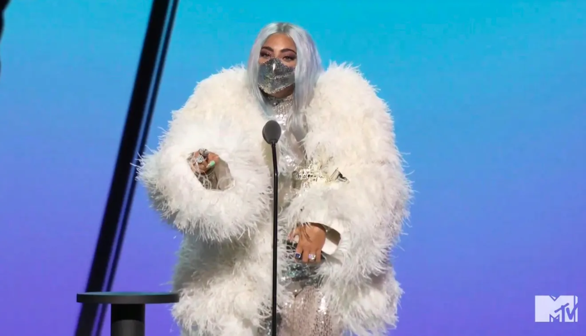 Lady Gaga accepts the Song of the Year award. (Photo/Getty Images)
