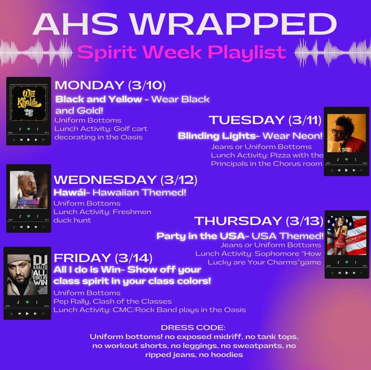 Enjoy dressing down for Spring Spirit Week