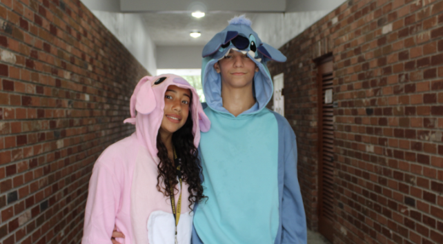 Getting cozy in PJs for Homecoming day 2