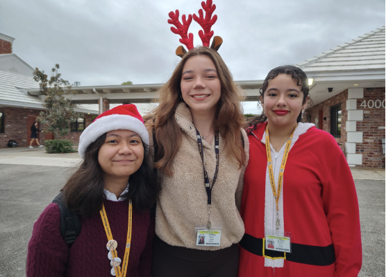 Sleighing the ugly sweater game in winter spirit week day one