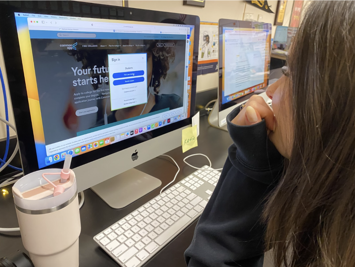 Seniors work on their common app throughout the first semester of the year. 