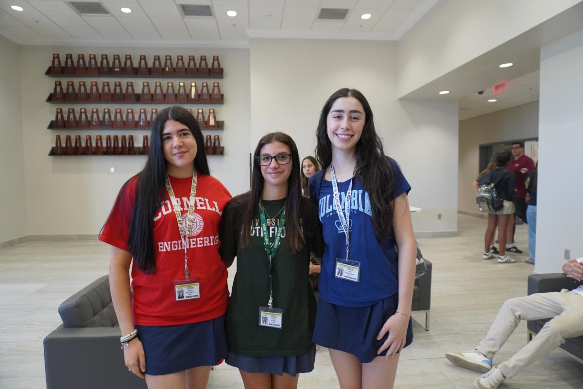Left to right: Victoria Tellez-Rahwan, Andrea Astudillo and Cecilia Gonzalez Jimenez await the breakfast and spend their final moments together. 